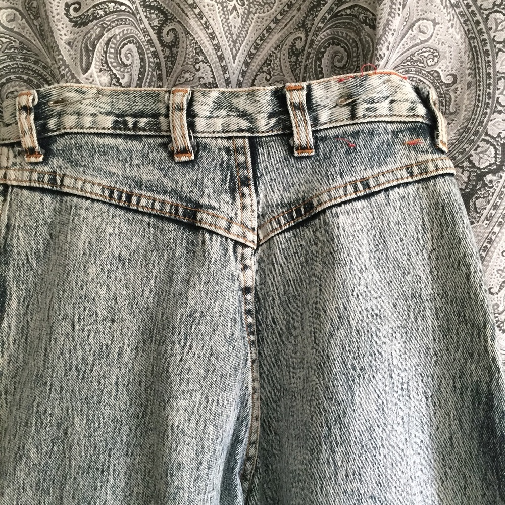 VINTAGE CORNICHE DESIGNER ACID RED TAG WOMENS JEANS MADE IN HONG FRONT PKT GOL… - Picture 5 of 15